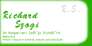 richard szogi business card